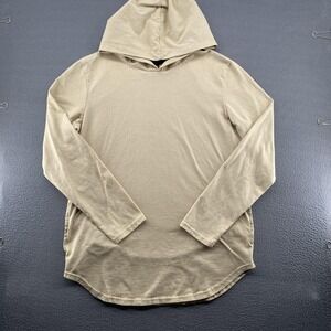 PacSun Shirt Mens Large Beige Hooded‎ Long Sleeve Curved Hem Casual Knit Tee